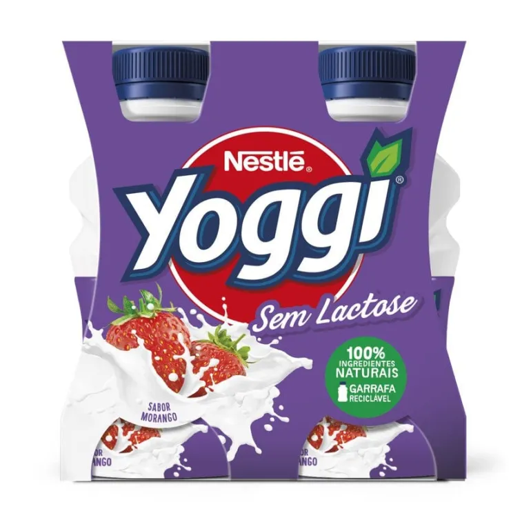 Iogurte Líquido sem Lactose Morango Pack 4