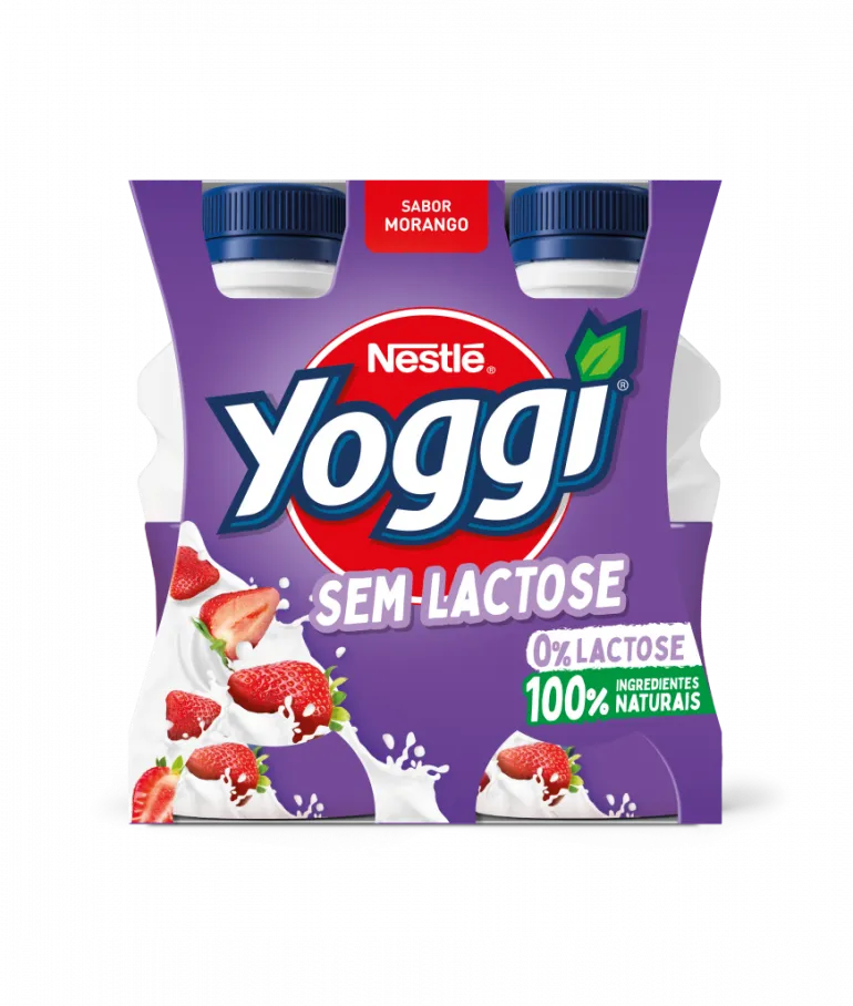 Iogurte Líquido sem Lactose Morango Pack 4