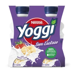 Iogurte Líquido sem Lactose Morango e Banana Pack 4