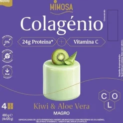Iogurte Magro Gelatina Colagénio Kiwi e Aloe Vera Pack 4