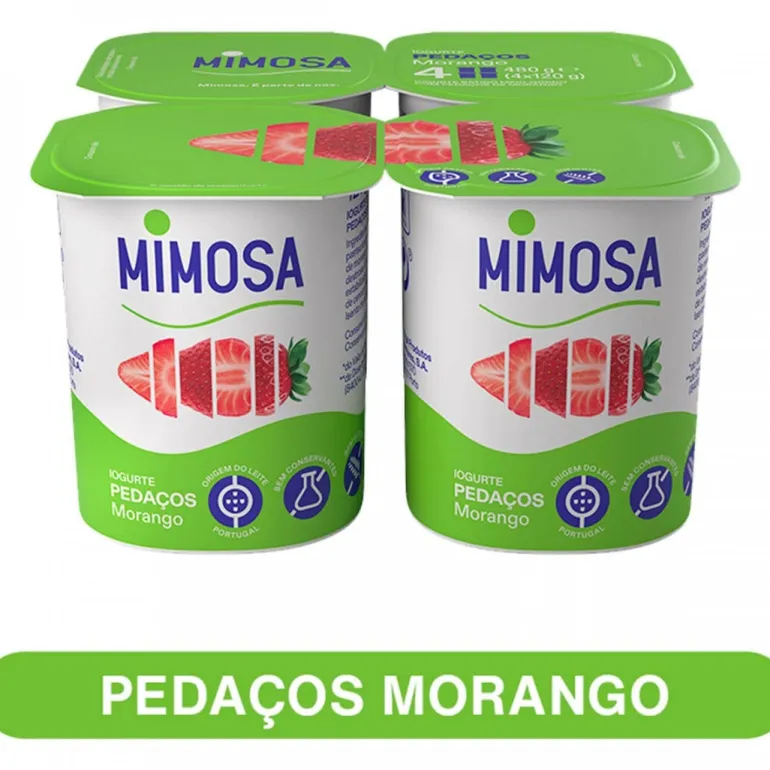 Iogurte Pedaços de Morango Pack 4