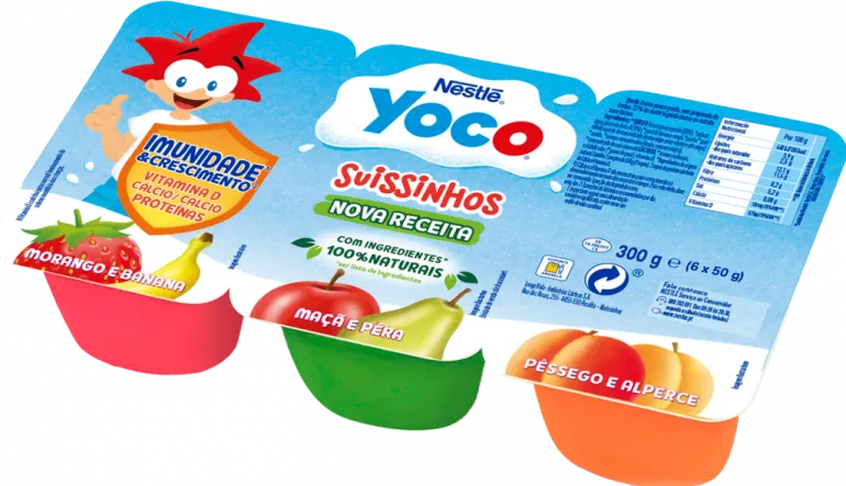 Iogurte Queijinho de Morango e Banana, Maçã e Pera, Pêssego e Alperce Suissinho
