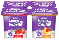 Iogurte sem Lactose Aroma Morango e Tutti Frutti Pack 4