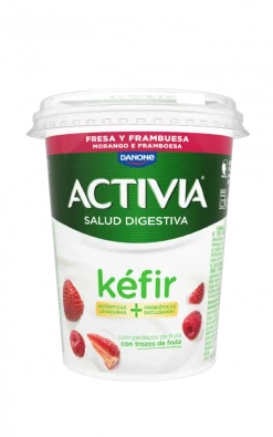 Kéfir com pedaços de Morango e Framboesa