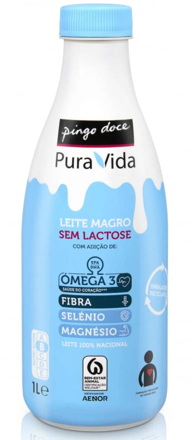 Leite Magro sem Lactose Enriquecido em Ómega 3 e Minerais