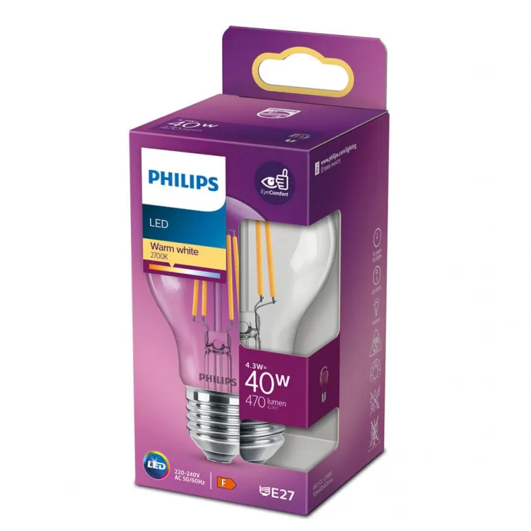 Lâmpada LED Classic 40W Warm White E27
