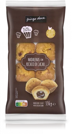 Madalenas Recheadas com Cacau