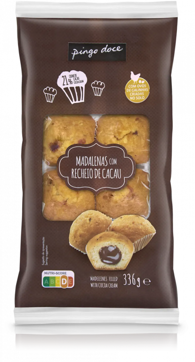 Madalenas Recheadas com Cacau
