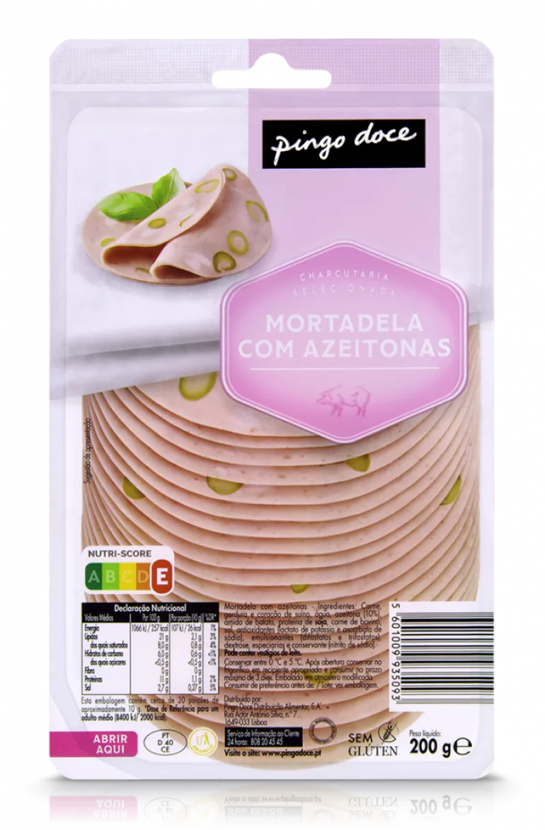 Mortadela com Azeitonas Fatiada