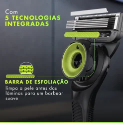 Máquina de Barbear Labs Silver com Suporte Magnético