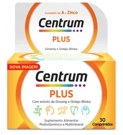 Multivitamínico Centrum Plus Ginseng e Ginkgo