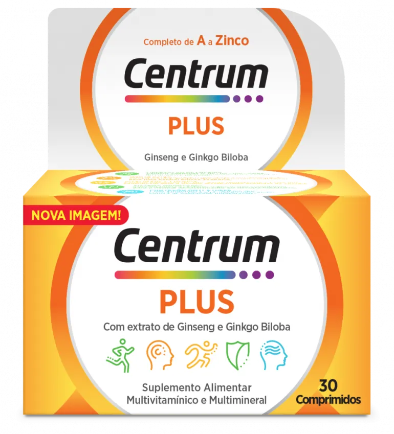 Multivitamínico Centrum Plus Ginseng e Ginkgo