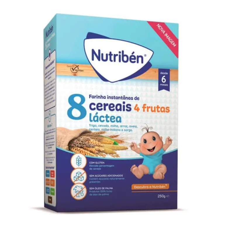 Papa Infantil Farinha Láctea 8 Cereais e 4 Frutos