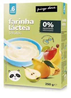 Papa Infantil Farinha Láctea 5 Frutos Sem Açúcar