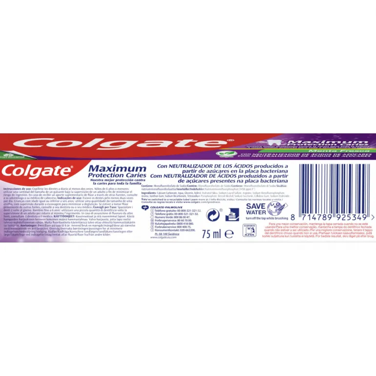 Pasta de Dentes Maximum Protection Cáries Menta Fresca