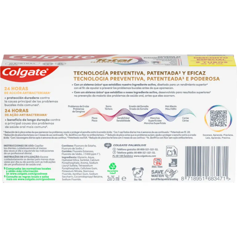 Pasta de Dentes Total Original Pack 2