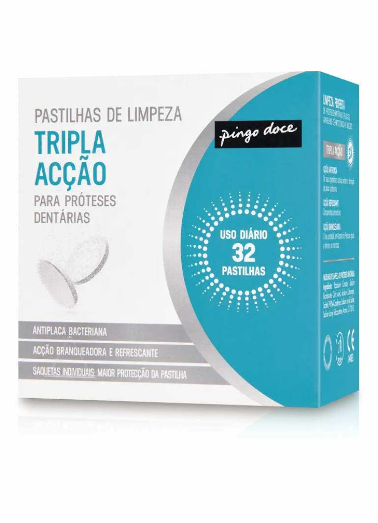 Pastilhas para Limpeza de Próteses Dentárias
