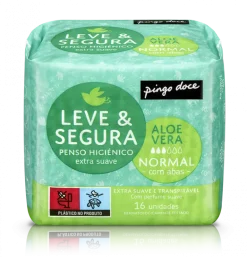 Pensos Higiénicos Aloe Vera Com Abas