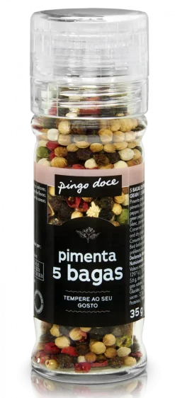 Pimenta e Especiarias 5 Bagas com Moinho em Frasco
