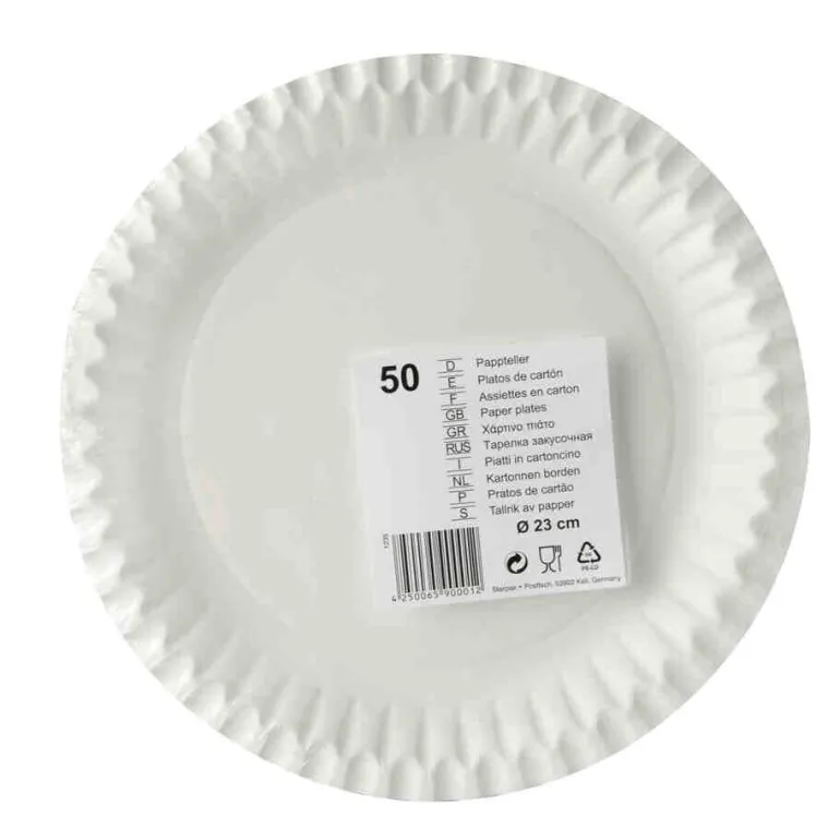 Pratos Descartáveis de Cartão 23cm - 50un