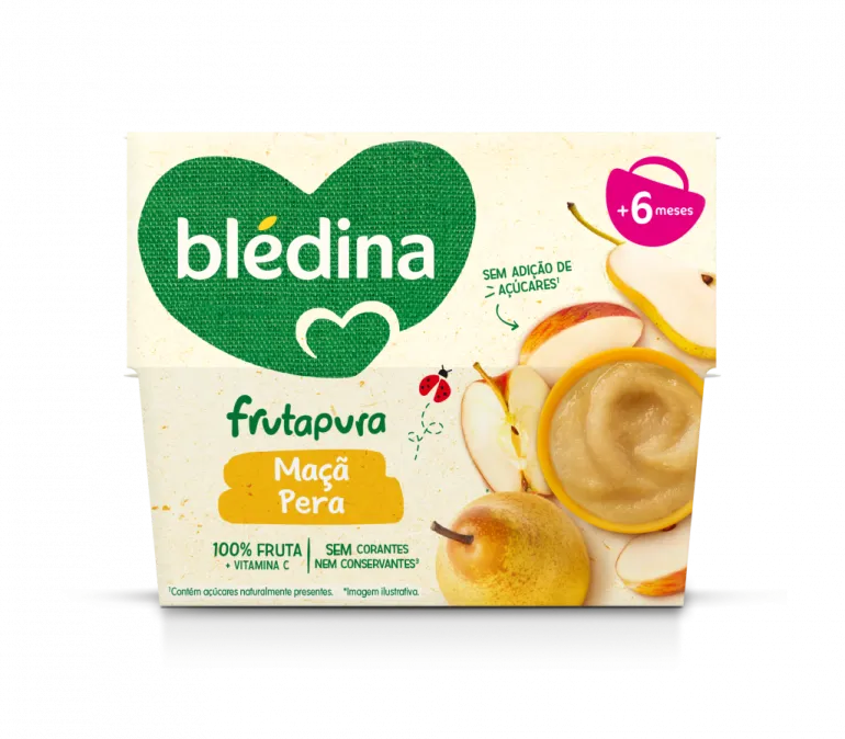 Puré de Fruta Maçã e Pera