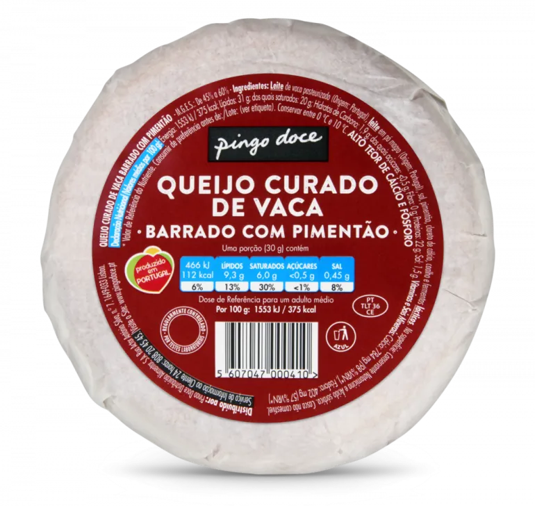 Queijo de Vaca Curado Barrado com Pimentão
