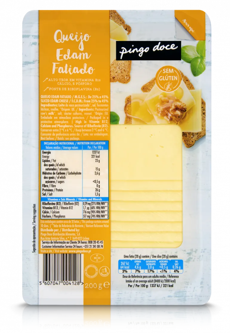 Queijo Edam Fatiado
