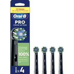 Recargas Escova de Dentes Elétrica Pro Cross Action Preta Pack 4
