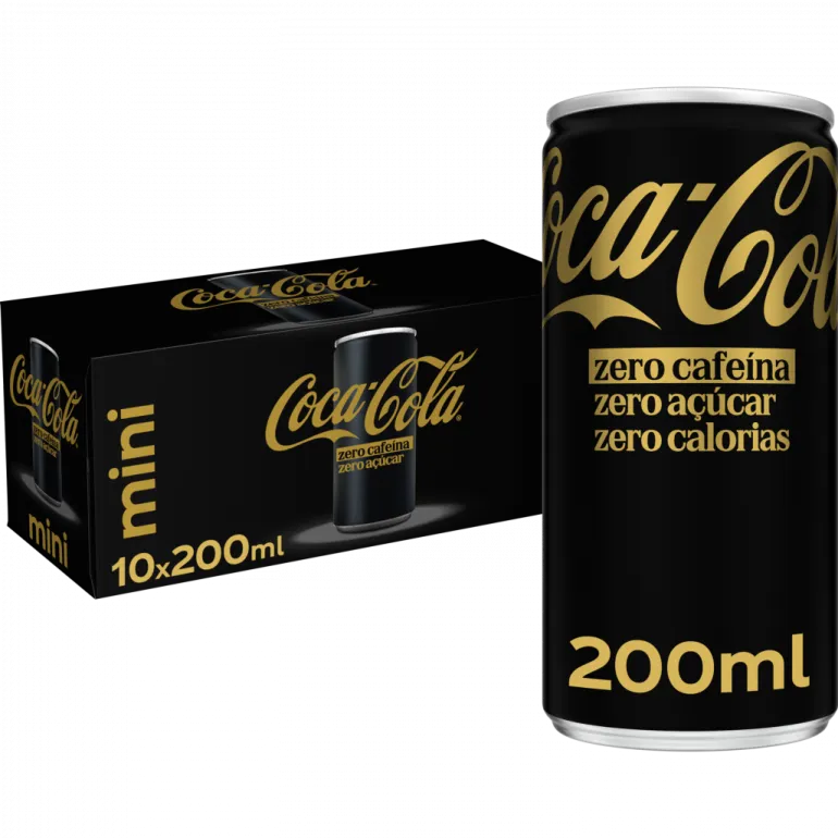 Refrigerante Coca-Cola Zero Açúcar Zero Cafeína Mini Lata Pack 10