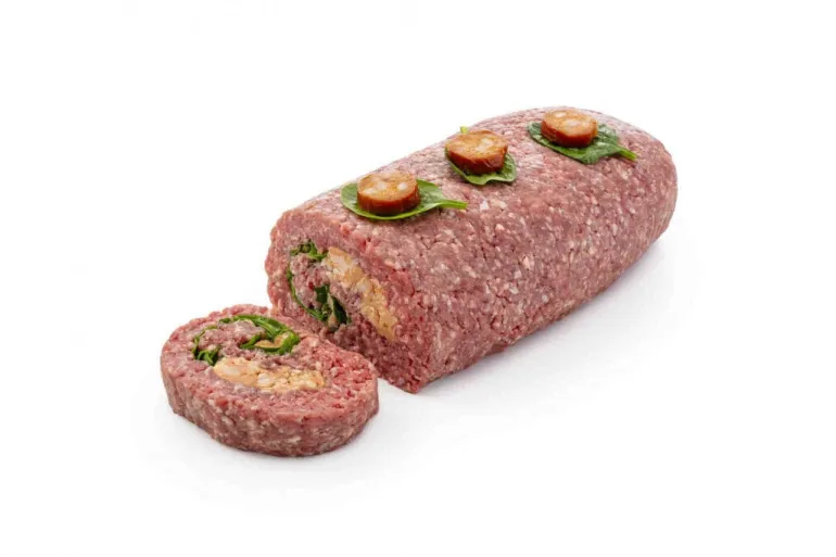 Rolo de Carne de Vitelão com Farinheira e Espinafres