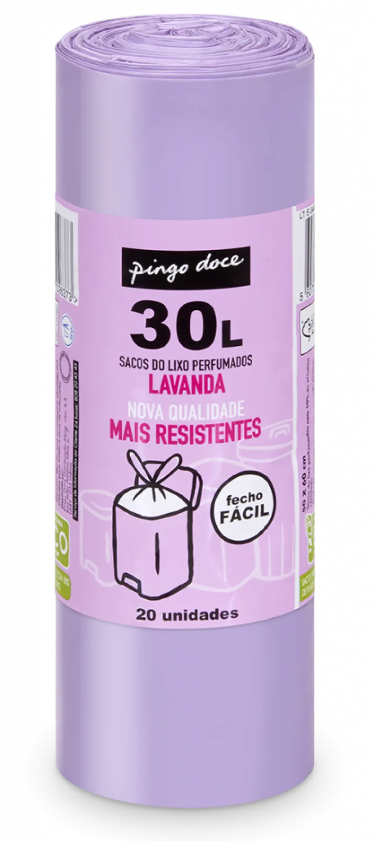 Sacos do Lixo Lavanda Fecho Fácil 30L