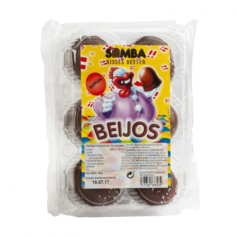 Snack Beijos de Chocolate com Baunilha