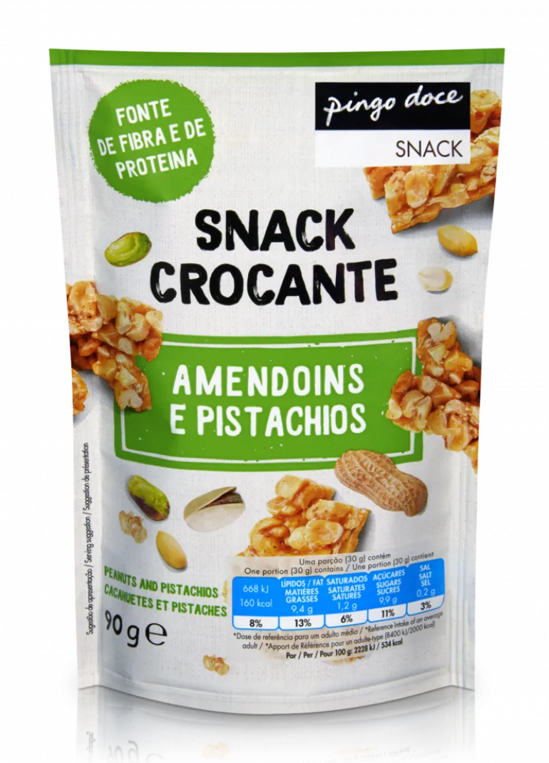 Snack Crocante de Amendoins e Pistáchios