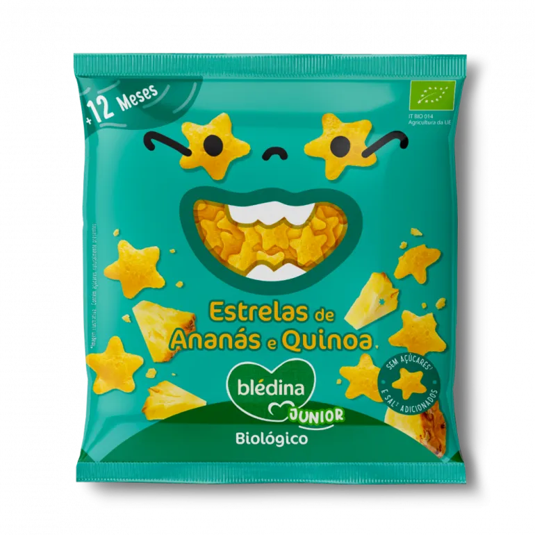Snack Infantil Estrelas de Ananás e Quinoa