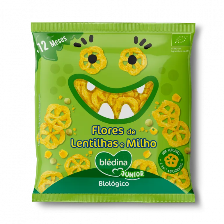 Snack Infantil Flores de Lentilhas e Milho Bio
