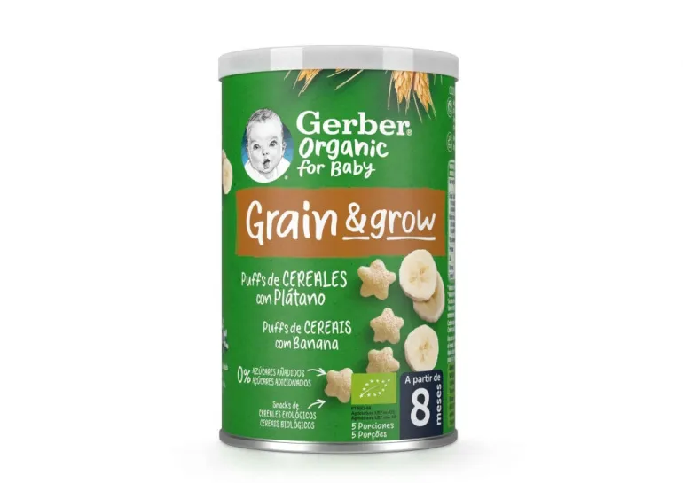 Snack Infantil Puffs de Cereais e Banana
