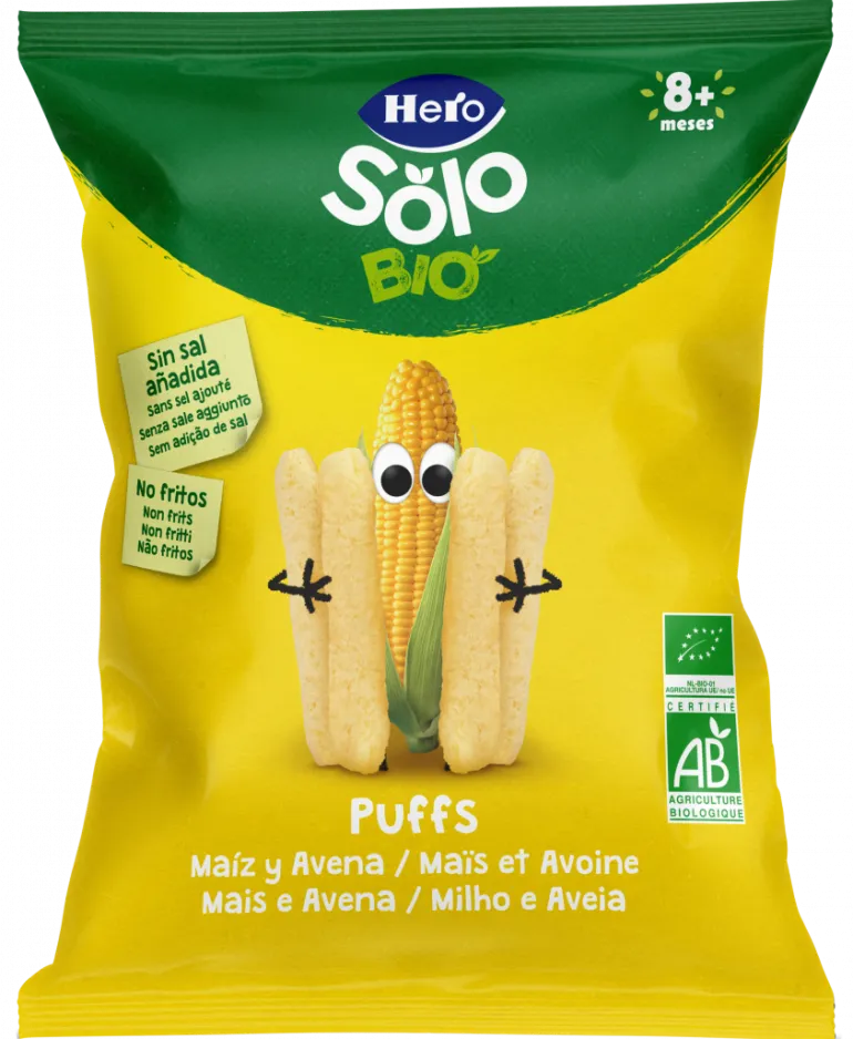 Snack Infantil Puffs de Milho e Aveia