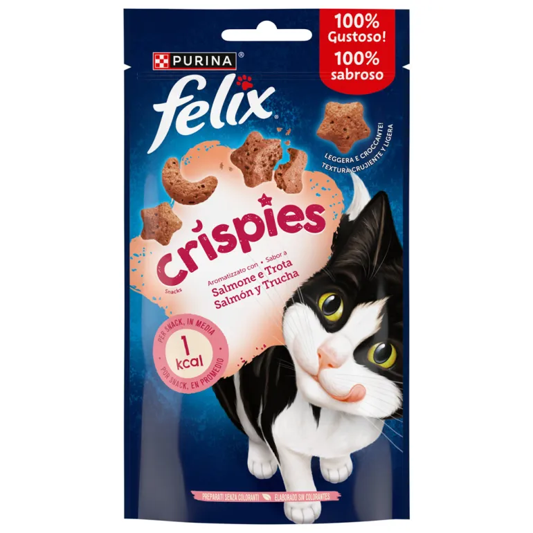Snack para Gato Crispies Salmão e Truta