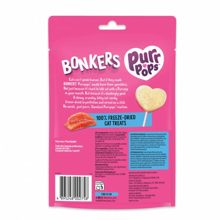 Snack para Gato PurrPops Sabor Salmão