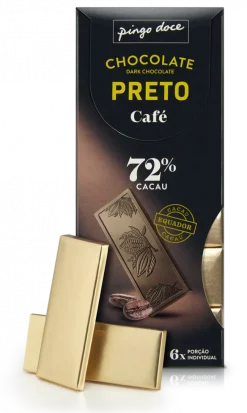 Tablete de Chocolate Negro com Café 72% Cacau