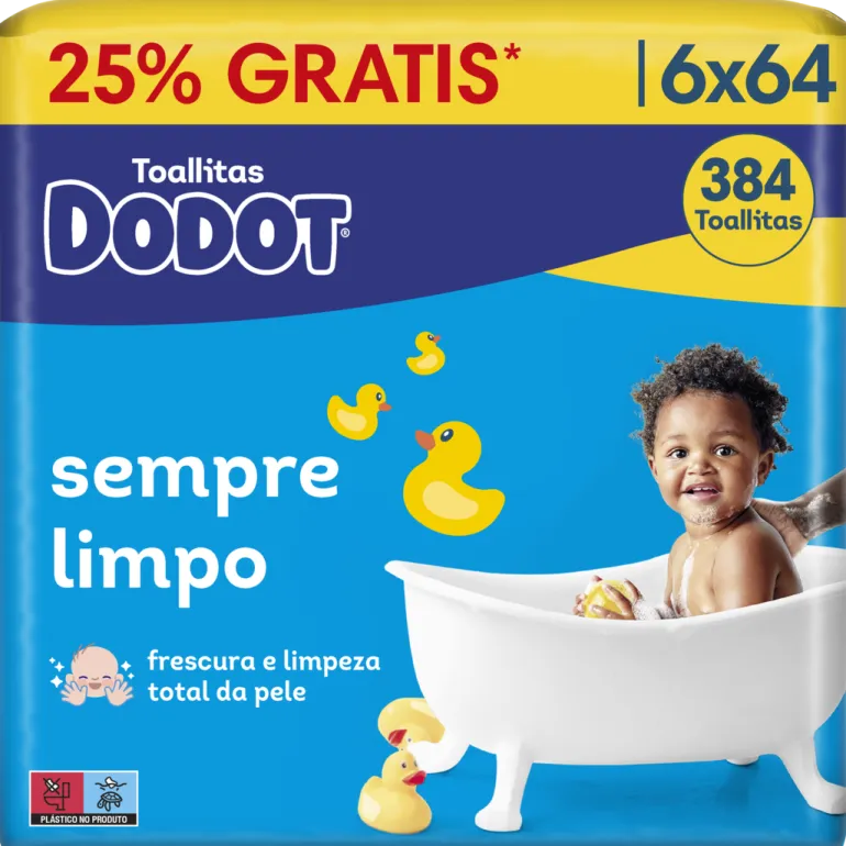 Toalhitas Dodot Azul Pack 25% Grátis