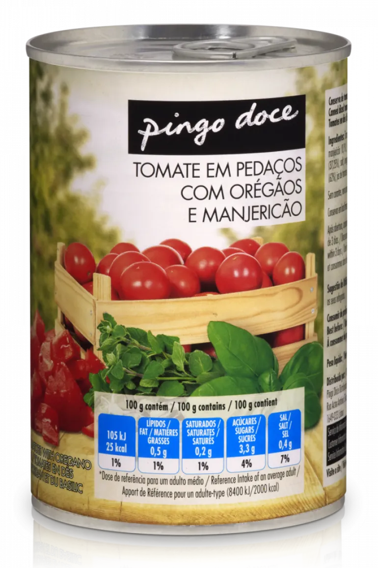 Tomate em Pedaços com Oregãos e Manjericão
