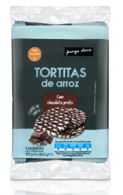Tortitas de Arroz com Chocolate Preto