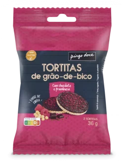 Tortitas de Grão de Bico com Chocolate e Framboesa