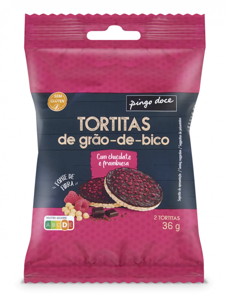 Tortitas de Grão de Bico com Chocolate e Framboesa